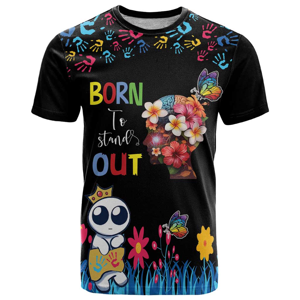 Born to Stand Out Autism Awareness T Shirt Brain Mind and Yippee!