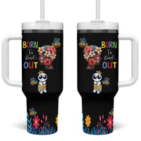 Born to Stand Out Autism Awareness Tumbler With Handle Brain Mind and Yippee!