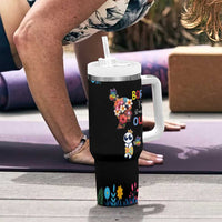 Born to Stand Out Autism Awareness Tumbler With Handle Brain Mind and Yippee!