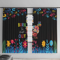 Born to Stand Out Autism Awareness Window Curtain Brain Mind and Yippee!