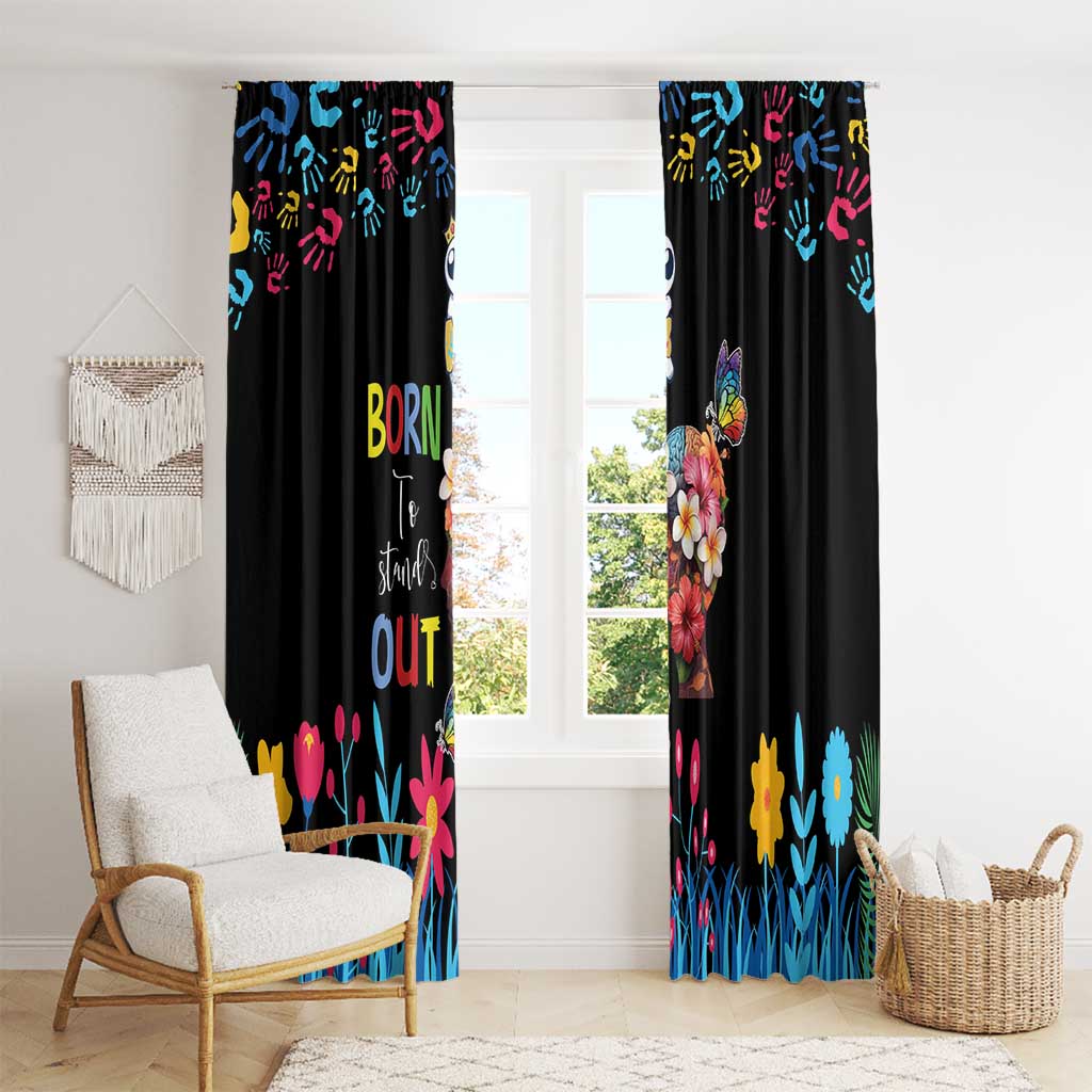 Born to Stand Out Autism Awareness Window Curtain Brain Mind and Yippee!