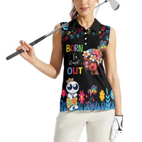 Born to Stand Out Autism Awareness Women Sleeveless Polo Shirt Brain Mind and Yippee!