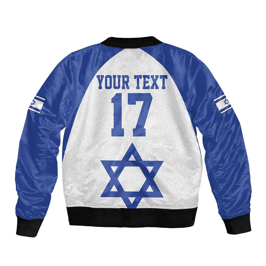 Custom Israel Football Go Champions Bomber Jacket Sporty Style