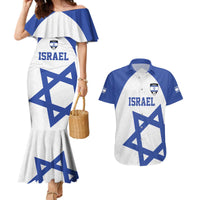 Custom Israel Football Go Champions Couples Matching Mermaid Dress and Hawaiian Shirt Sporty Style
