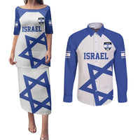 Custom Israel Football Go Champions Couples Matching Puletasi and Long Sleeve Button Shirt Sporty Style