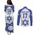 Custom Israel Football Go Champions Couples Matching Puletasi and Long Sleeve Button Shirt Sporty Style