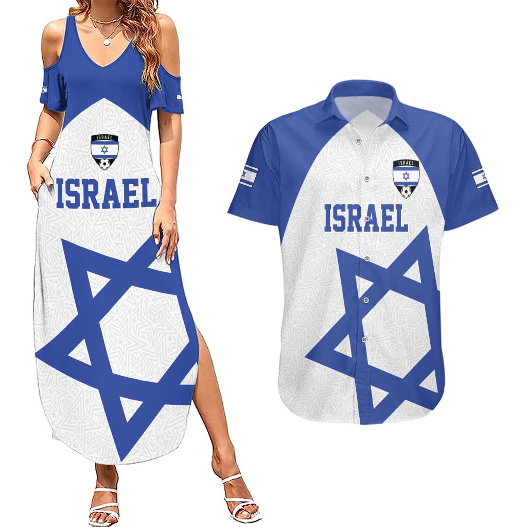 Custom Israel Football Go Champions Couples Matching Summer Maxi Dress and Hawaiian Shirt Sporty Style