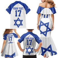 Custom Israel Football Go Champions Family Matching Mermaid Dress and Hawaiian Shirt Sporty Style