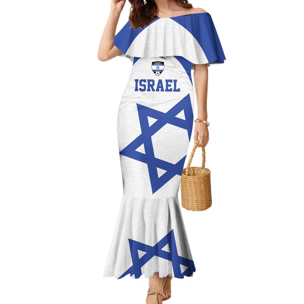 Custom Israel Football Go Champions Family Matching Mermaid Dress and Hawaiian Shirt Sporty Style