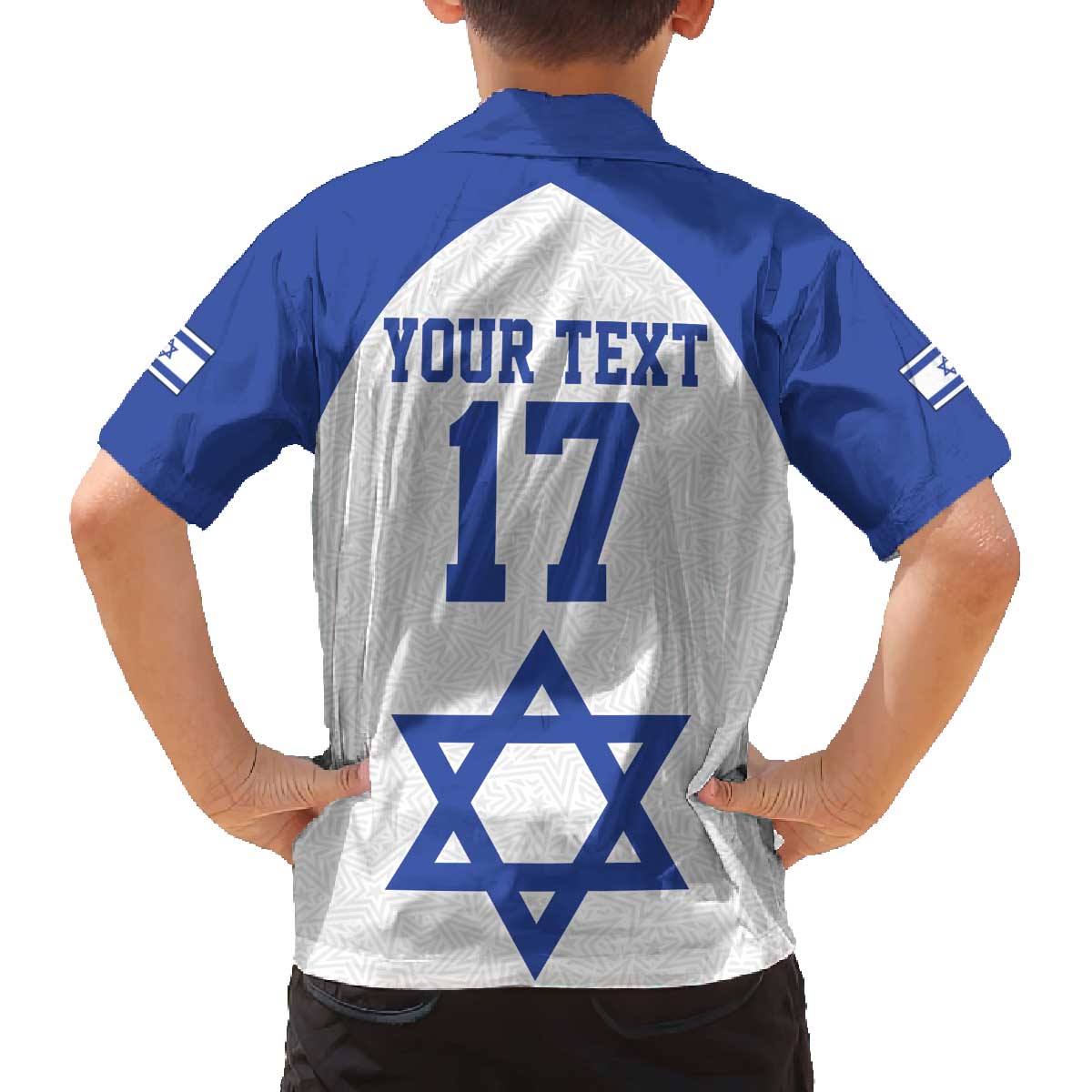 Custom Israel Football Go Champions Family Matching Off The Shoulder Long Sleeve Dress and Hawaiian Shirt Sporty Style