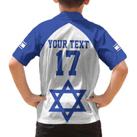 Custom Israel Football Go Champions Family Matching Off The Shoulder Long Sleeve Dress and Hawaiian Shirt Sporty Style