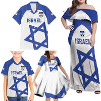 Custom Israel Football Go Champions Family Matching Off Shoulder Maxi Dress and Hawaiian Shirt Sporty Style