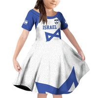 Custom Israel Football Go Champions Family Matching Off Shoulder Short Dress and Hawaiian Shirt Sporty Style
