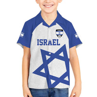 Custom Israel Football Go Champions Family Matching Off Shoulder Short Dress and Hawaiian Shirt Sporty Style
