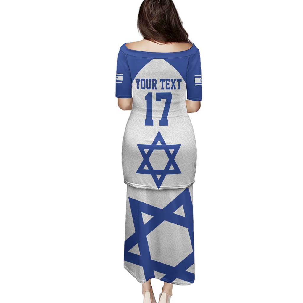 Custom Israel Football Go Champions Family Matching Puletasi and Hawaiian Shirt Sporty Style