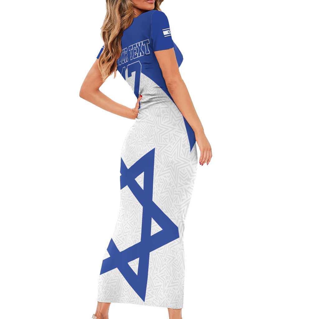 Custom Israel Football Go Champions Family Matching Short Sleeve Bodycon Dress and Hawaiian Shirt Sporty Style