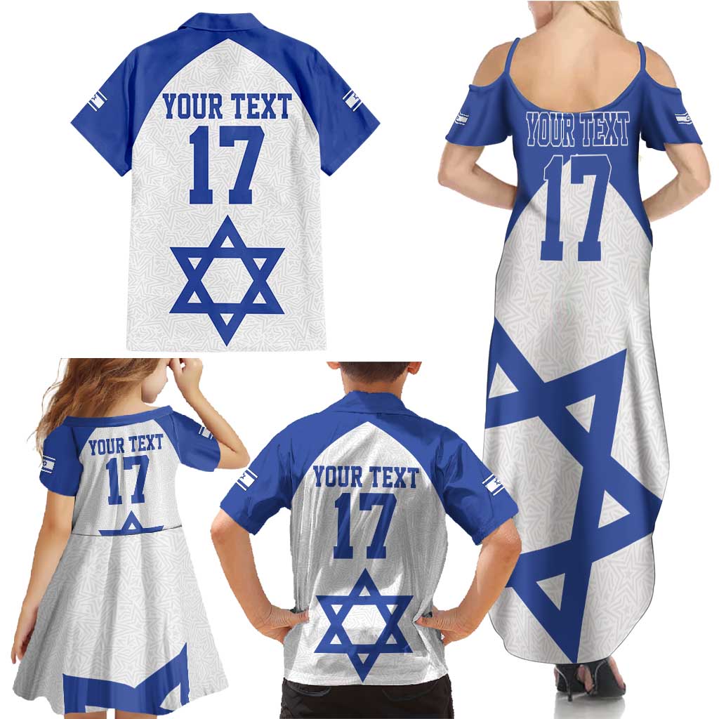 Custom Israel Football Go Champions Family Matching Summer Maxi Dress and Hawaiian Shirt Sporty Style