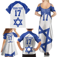 Custom Israel Football Go Champions Family Matching Summer Maxi Dress and Hawaiian Shirt Sporty Style
