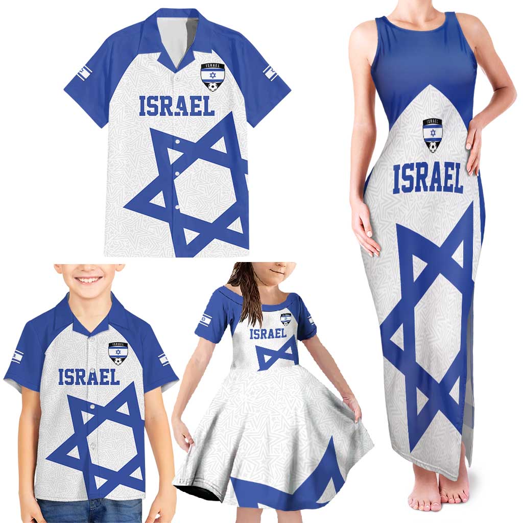 Custom Israel Football Go Champions Family Matching Tank Maxi Dress and Hawaiian Shirt Sporty Style