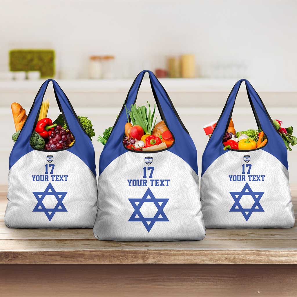 Custom Israel Football Go Champions Grocery Bag Sporty Style