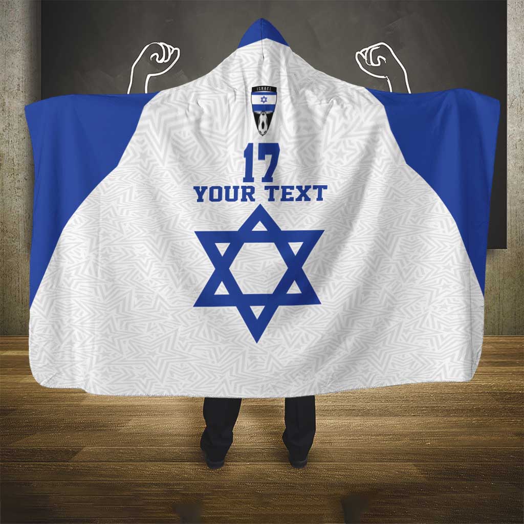 Custom Israel Football Go Champions Hooded Blanket Sporty Style