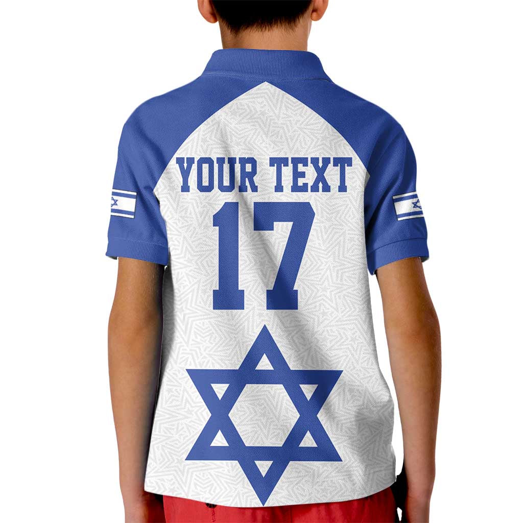 Custom Israel Football Go Champions Kid Polo Shirt Sporty Style