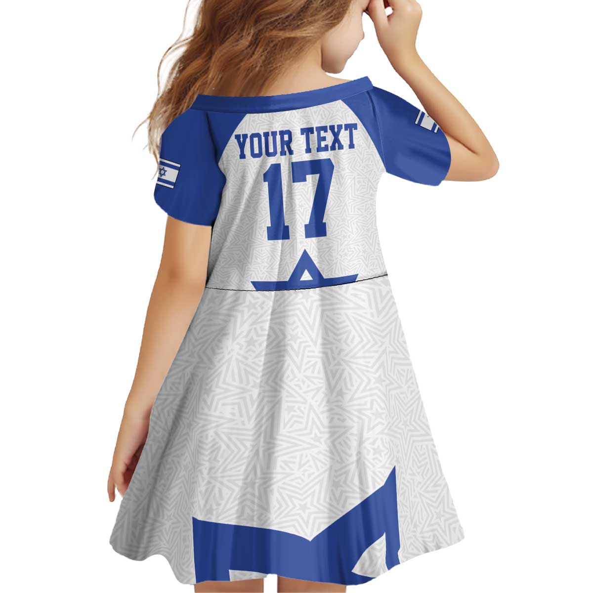Custom Israel Football Go Champions Kid Short Sleeve Dress Sporty Style