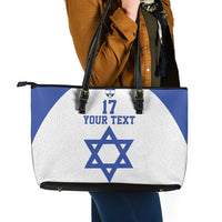 Custom Israel Football Go Champions Leather Tote Bag Sporty Style