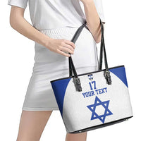 Custom Israel Football Go Champions Leather Tote Bag Sporty Style