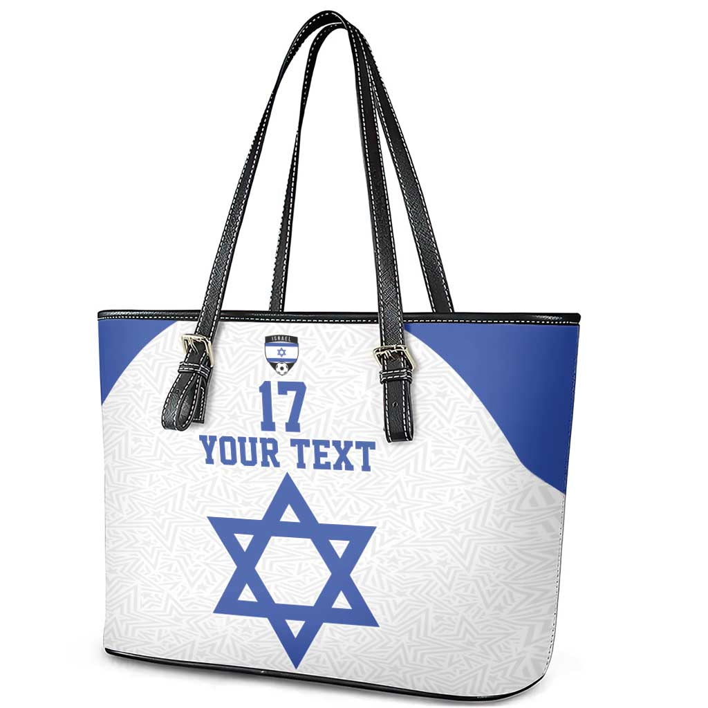 Custom Israel Football Go Champions Leather Tote Bag Sporty Style
