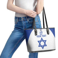 Custom Israel Football Go Champions Leather Tote Bag Sporty Style