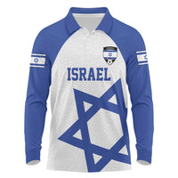 Custom Israel Football Go Champions Long Sleeve Polo Shirt Sporty Style