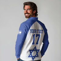 Custom Israel Football Go Champions Long Sleeve Polo Shirt Sporty Style