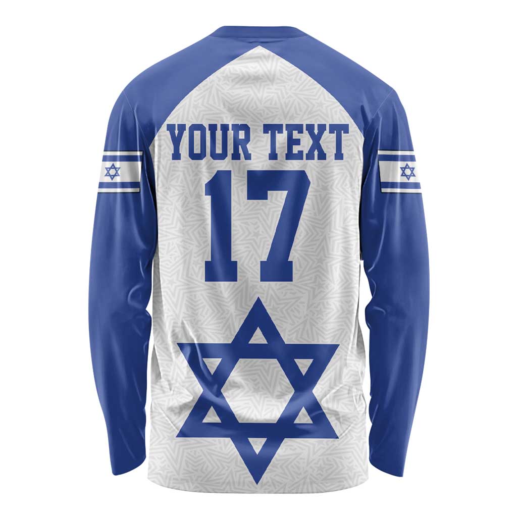 Custom Israel Football Go Champions Long Sleeve Shirt Sporty Style