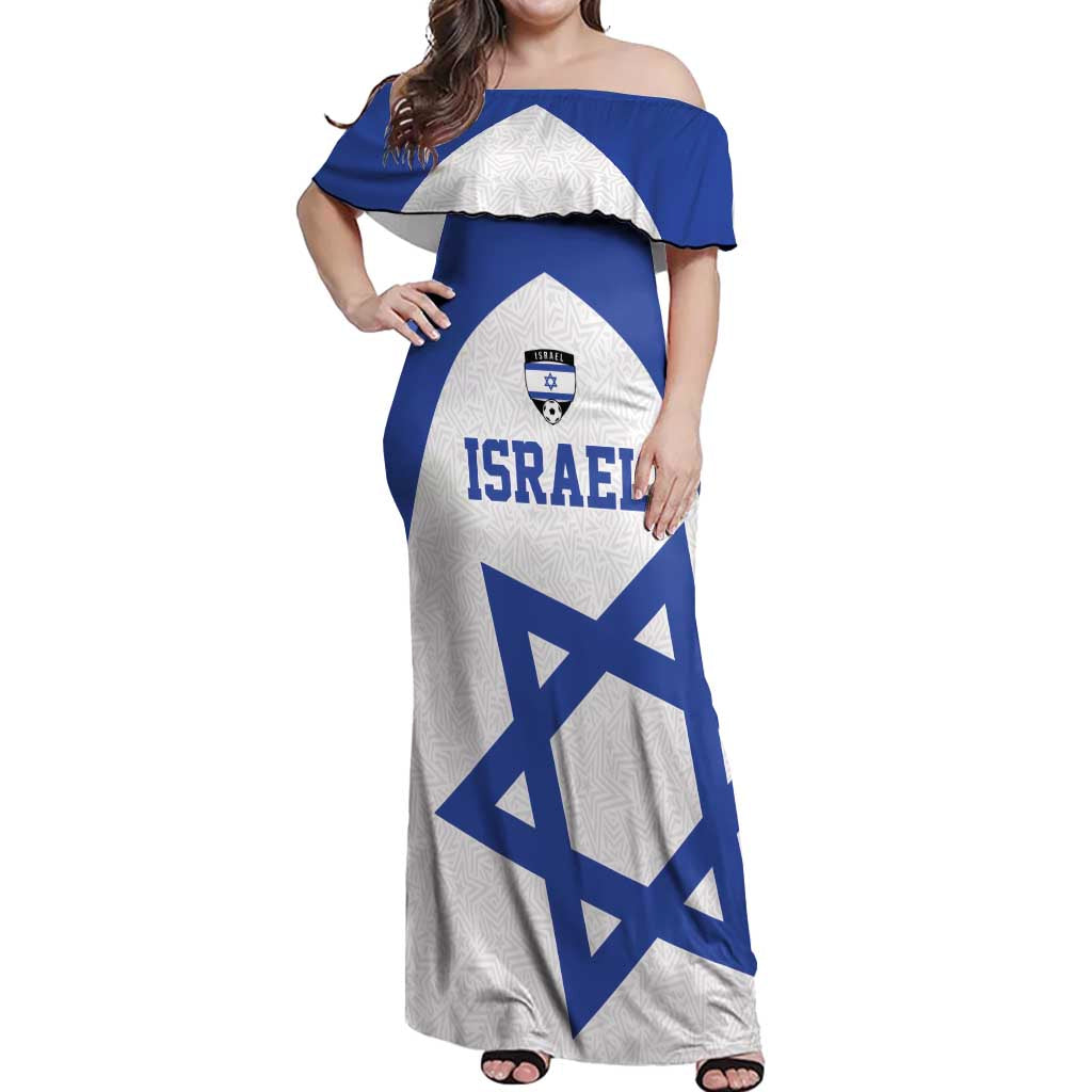 Custom Israel Football Go Champions Off Shoulder Maxi Dress Sporty Style