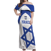 Custom Israel Football Go Champions Off Shoulder Maxi Dress Sporty Style