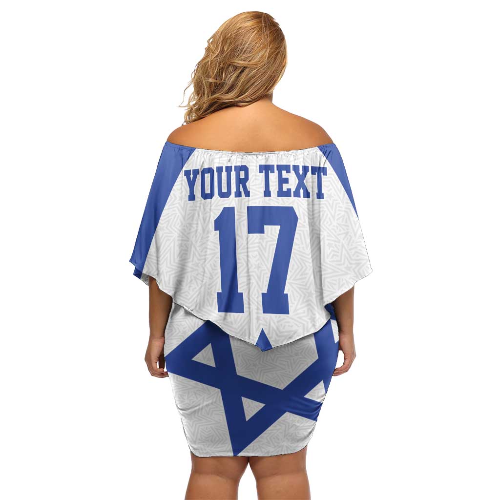 Custom Israel Football Go Champions Off Shoulder Short Dress Sporty Style
