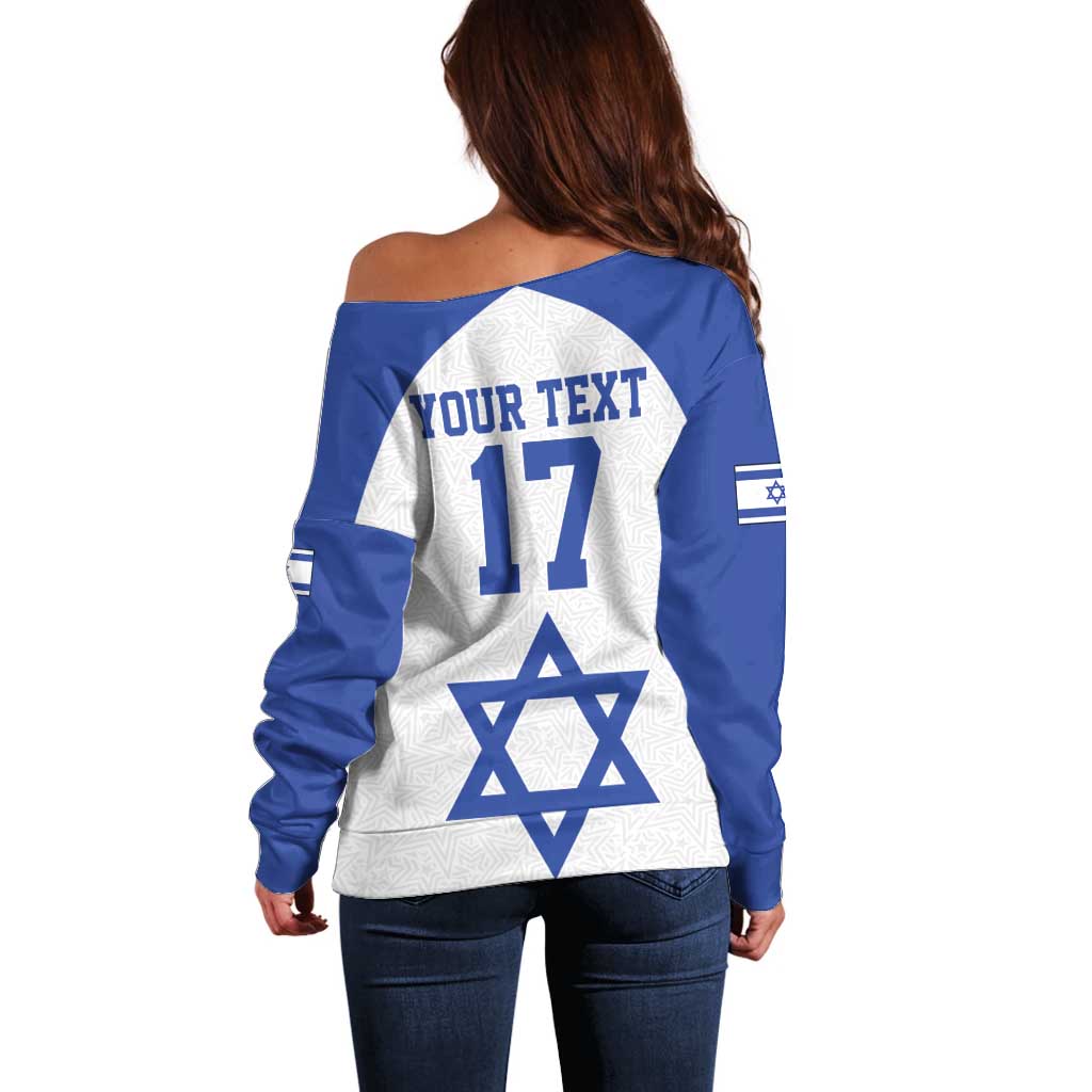 Custom Israel Football Go Champions Off Shoulder Sweater Sporty Style
