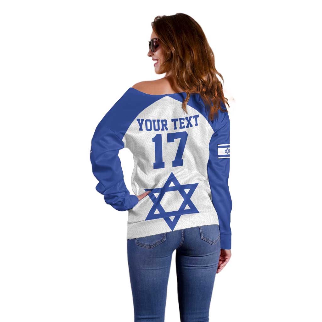 Custom Israel Football Go Champions Off Shoulder Sweater Sporty Style
