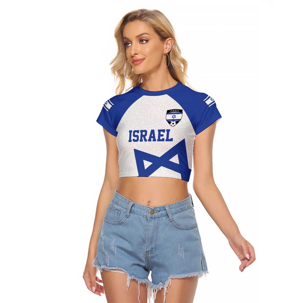 Custom Israel Football Go Champions Raglan Cropped T Shirt Sporty Style