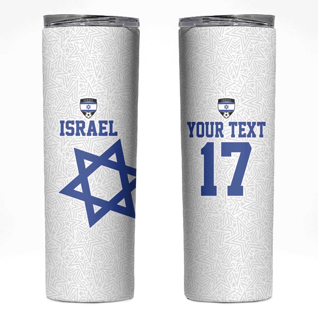 Custom Israel Football Go Champions Skinny Tumbler Sporty Style