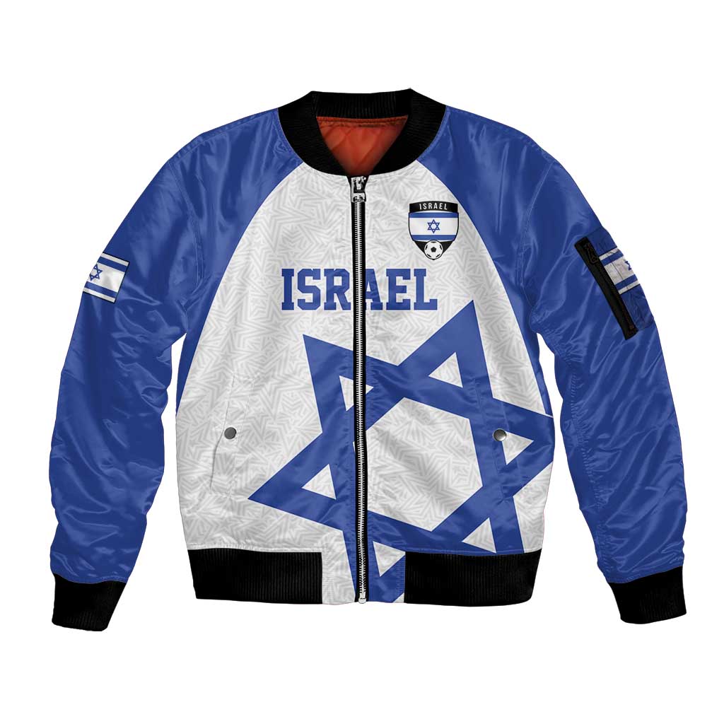 Custom Israel Football Go Champions Sleeve Zip Bomber Jacket Sporty Style