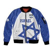 Custom Israel Football Go Champions Sleeve Zip Bomber Jacket Sporty Style