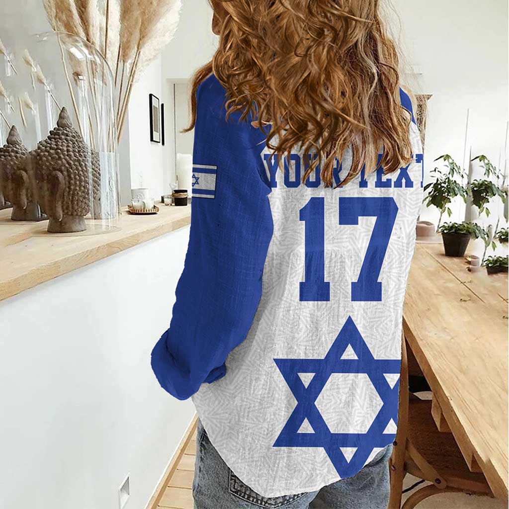 Custom Israel Football Go Champions Women Casual Shirt Sporty Style
