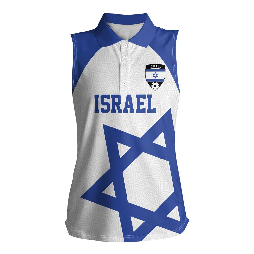 Custom Israel Football Go Champions Women Sleeveless Polo Shirt Sporty Style