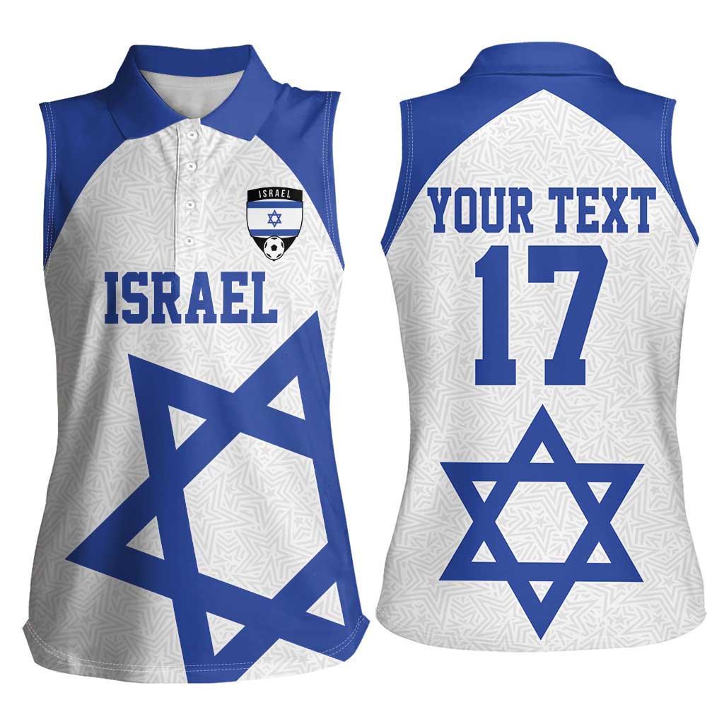 Custom Israel Football Go Champions Women Sleeveless Polo Shirt Sporty Style