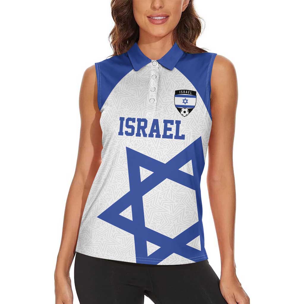 Custom Israel Football Go Champions Women Sleeveless Polo Shirt Sporty Style