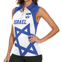 Custom Israel Football Go Champions Women Sleeveless Polo Shirt Sporty Style