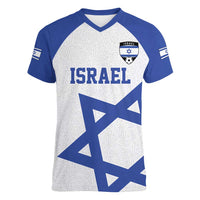 Custom Israel Football Go Champions Women V-Neck T-Shirt Sporty Style