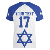 Custom Israel Football Go Champions Women V-Neck T-Shirt Sporty Style